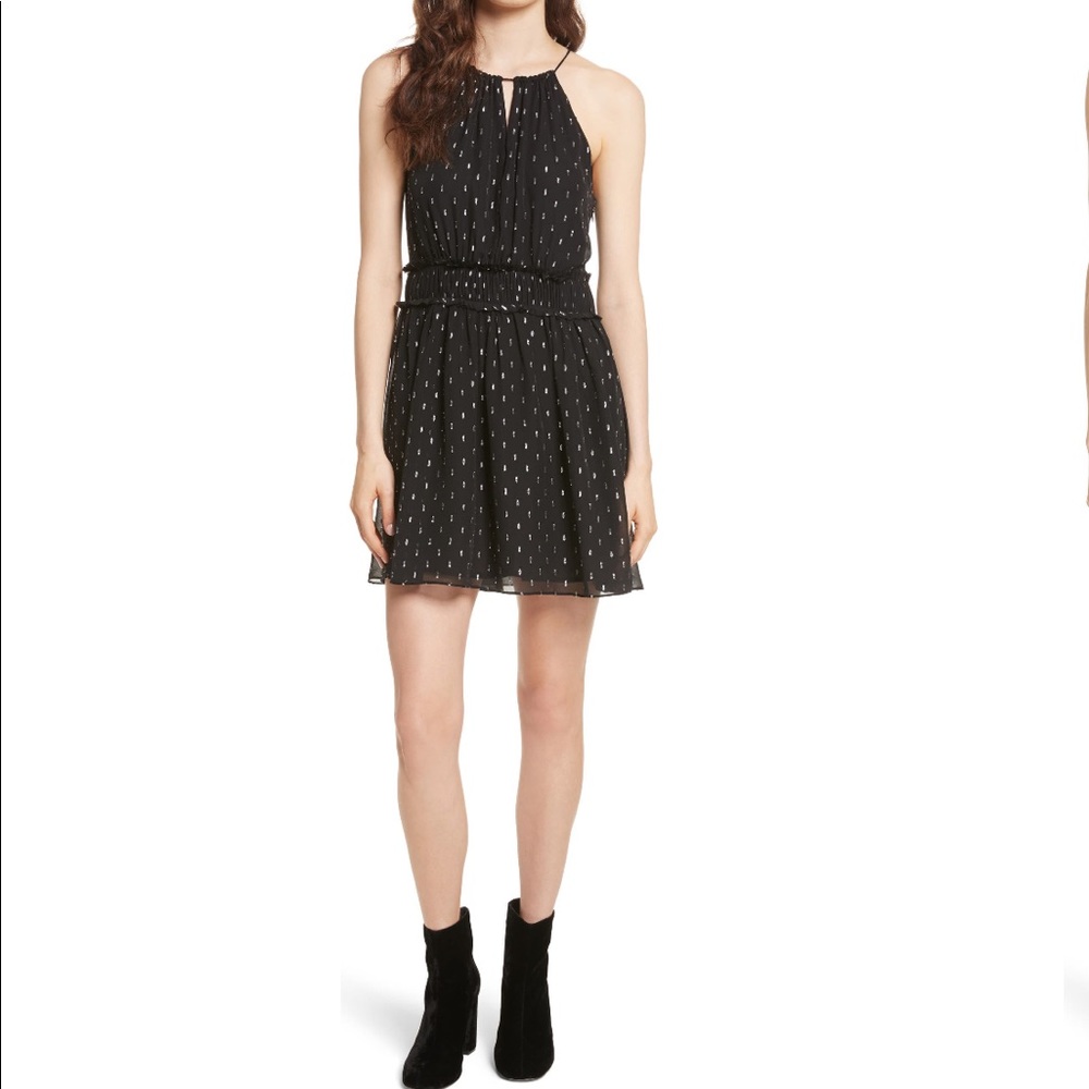 Joie Althia metallic print fit & flare dress
